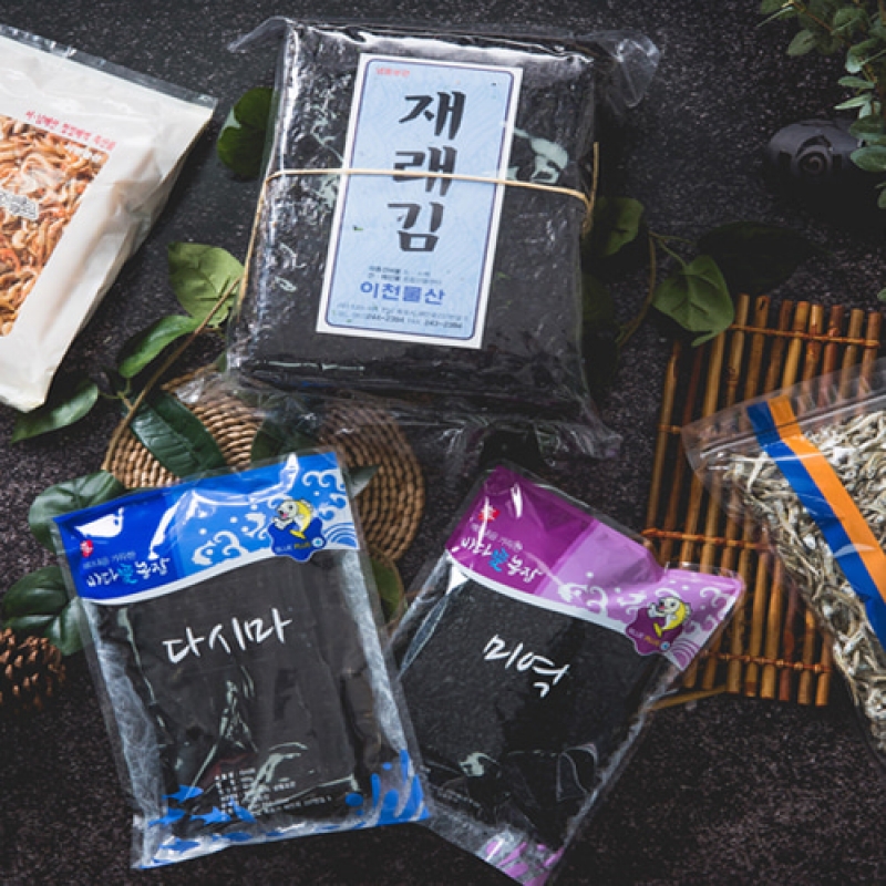 (이천물산) 목포 목향선물세트 13호 (소멸400g+새우200g+재래김100장+미역100g+다시마100g)